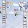 Balonlu Pandalar Boy ölçer Merdivenli